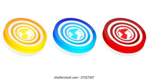 modern button with world map