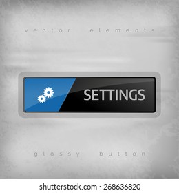 Modern buttons SETTINGS with color space for icons. Vector design elements.