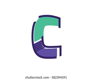 Modern C Alphabet Symbol Suitable For Technology Logo, Infographics, Print, Digital, Logo, Icon, Apps, T-Shirts and Other Marketing Material Purpose.