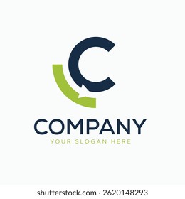 modern c arrow logo vector concept