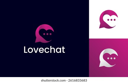 Modern C chat app icon logo design template for company identity