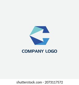 Modern C letter app logo design
