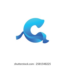 modern c letter logo with wave - c letter logo - c logo with wave 