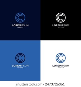 Diseño moderno del logotipo de la tecnología de la letra "C" para el negocio y la identidad de la marca
