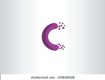 Modern C logo design template. Technology vector logo design
