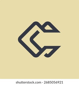 Modern C Monogram Logo – Geometric Construction and Architecture Design Icon