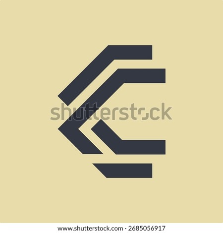 Modern C Monogram Logo – Geometric Construction and Architecture Design Icon