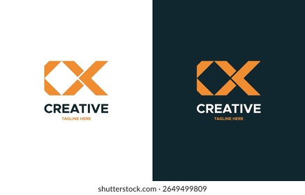 Diseño moderno del logotipo de la letra C X: marca creativa, audaz y Abstractas para empresas tecnológicas, de medios o digitales. Ideal para Identidad de Empresa y Presencia de Marca.