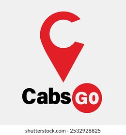 Modern Cab Service Logo Design with Location Pin Symbol