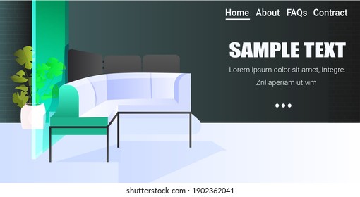 modern cabinet interior creative coworking center no people open space office room with furniture horizontal vector illustration