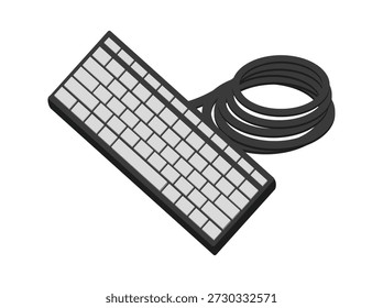Moderne Kabel Computer Tastatur Illustration