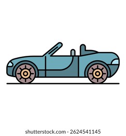 Modern cabriolet icon. Outline modern cabriolet vector icon color flat isolated