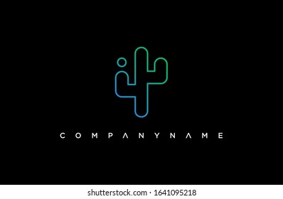 modern cactus logo. simple icon, template design