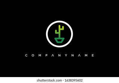 modern cactus tree logo. simple icon, template design