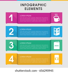 Modern cafe infographic template. infographic design with cafe icons includes vending machine, cup. can be used for presentation, diagram, annual report, web design.