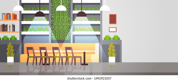 modern cafe interior empty no people restaurant cafeteria design flat horizontal