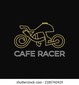 Modern cafe racer logo bike logo template premium vector