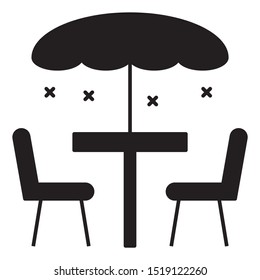 Modern Cafe Sitting Concept Vector Icon Design