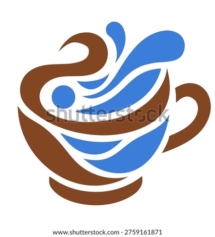modern caffe logo brown and blue