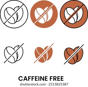 A modern caffeine-free icon indicating products that do not contain caffeine.