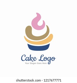 Modern cake logo template