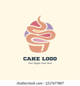 Modern cake logo template