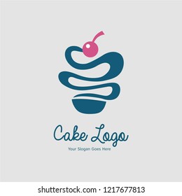 Modern cake logo template