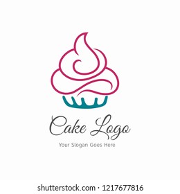 Modern cake logo template