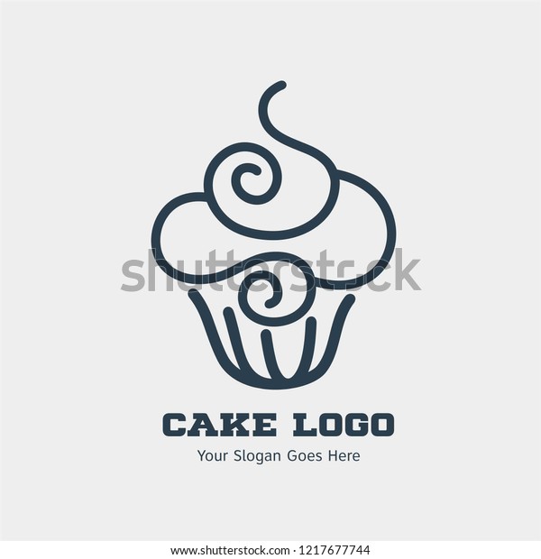 Modern Cake Logo Template Stock Vector Royalty Free