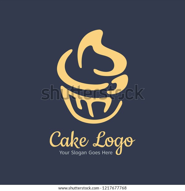 Modern Cake Logo Template Stock Vector Royalty Free