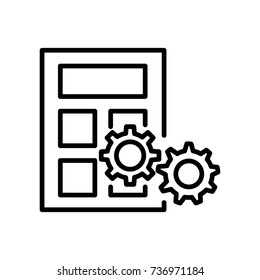 Modern calculation line icon. Premium pictogram isolated on a white background. Vector illustration. Stroke high quality symbol. Calculation icon in modern line style.