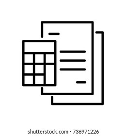 Modern calculation line icon. Premium pictogram isolated on a white background. Vector illustration. Stroke high quality symbol. Calculation icon in modern line style.