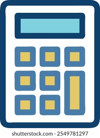 Modern calculator icon, realistic vector illustration of a digital calculator symbol, isolated on a transparent background, sleek and minimal design, perfect for tech and finance themes.