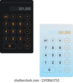 Modern Calculator line design two color icon UX UI
