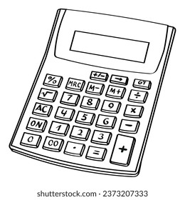 Modern calculator on white background