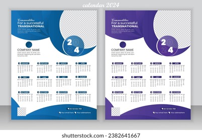  Modern Calendar 2024 design template