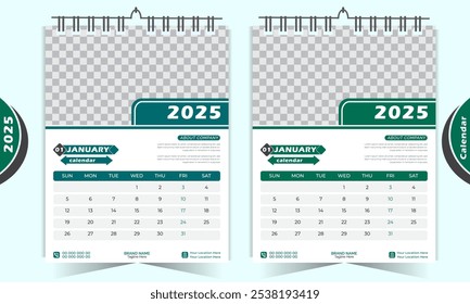 Modern Calendar 2025 corporate template design set. Monthly planner design in corporate and business style