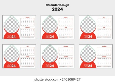 Modern Calendar Design for 2024.