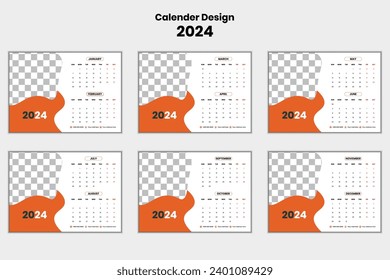 Modern Calendar Design for 2024.
