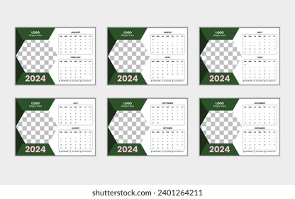Modern Calendar Design for 2024.