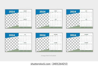 Modern Calendar Design for 2024.