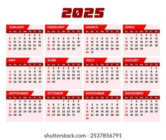 modern calendar design 2025 template