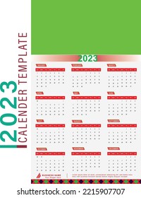 Plantilla moderna de diseño de calendario 2023