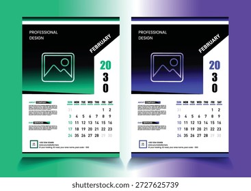 exemplo exclusivo de design de calendário moderno