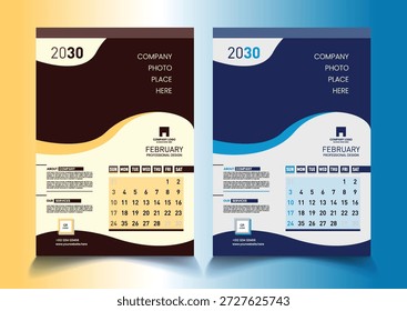 Muestra única de diseño de calendario moderno