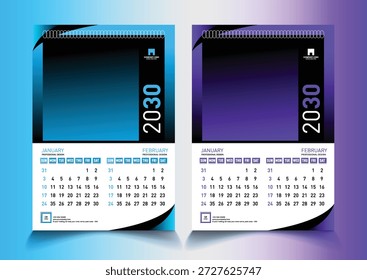 Muestra única de diseño de calendario moderno