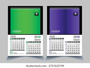 Muestra única de diseño de calendario moderno