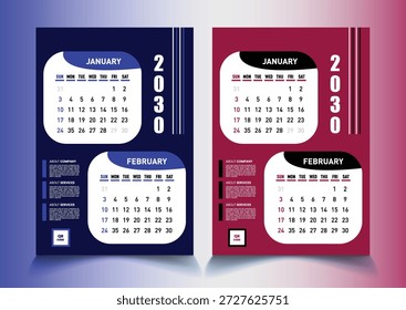 exemplo exclusivo de design de calendário moderno