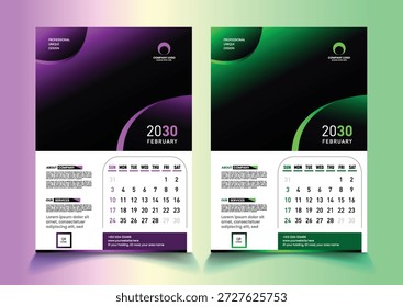 Muestra única de diseño de calendario moderno