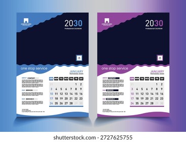 exemplo exclusivo de design de calendário moderno
